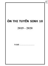 Lý thuyết và bài tập tuyển sinh vào Lớp 10 môn Tiếng Anh - Năm học 2019-2020
